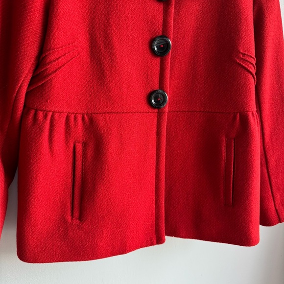 Jacob Women's Bold Scarlet Pea Coat - Picture 5 of 13